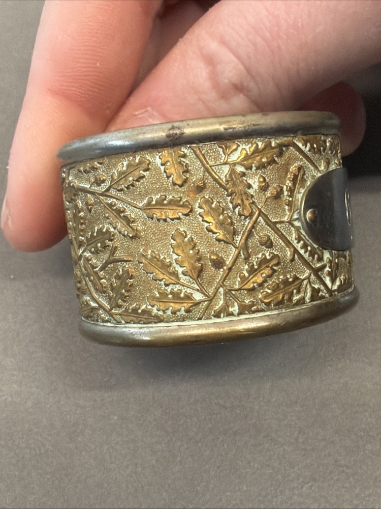 Antique Leaf Napkin Ring Marked 6 B60