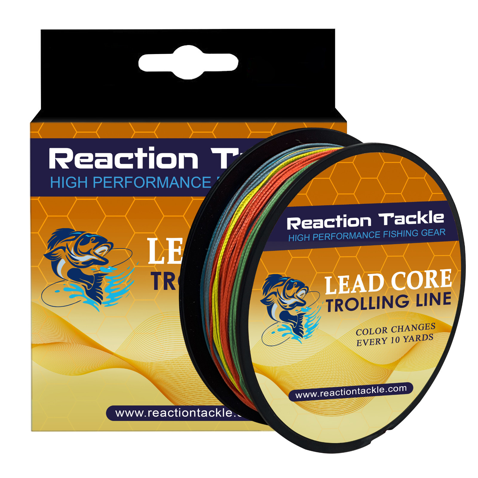 Reaction Tackle Lead Core Metered Trolling Braided Line Color Change Every 10yds