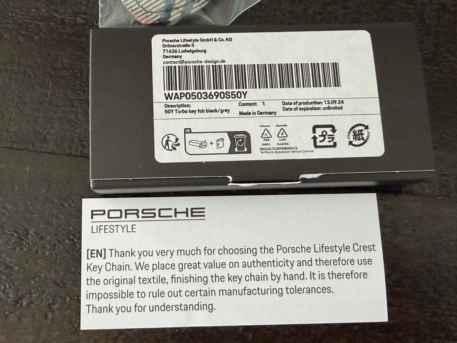 PEPITA TURBONITE Genuine Porsche 911 50 Year Turbo Key Chain Ring Limited