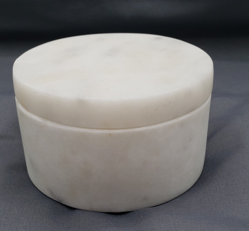 Pottery Barn White Marble Divided Salt Cellar