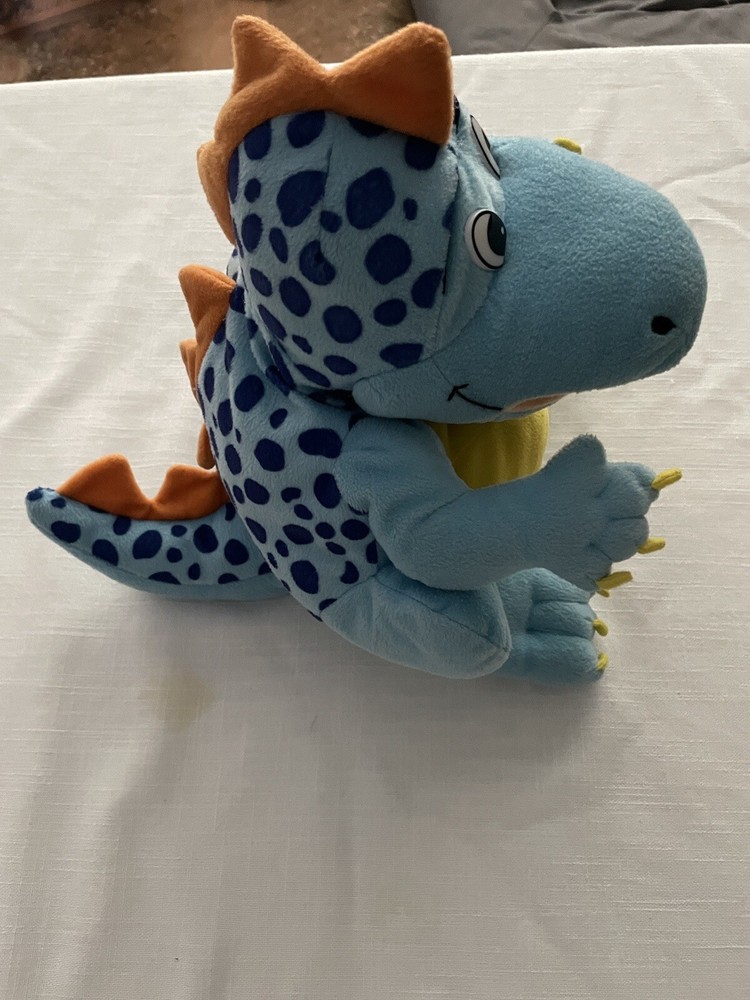 Blue Dinosaur Hand Puppet Full Body Plush 12" Pearson Scott Foresman