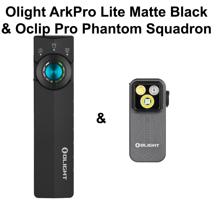 Olight ArkPro Lite Matte Black 3-in-1 Flashlight & Oclip Pro Phantom Squadron