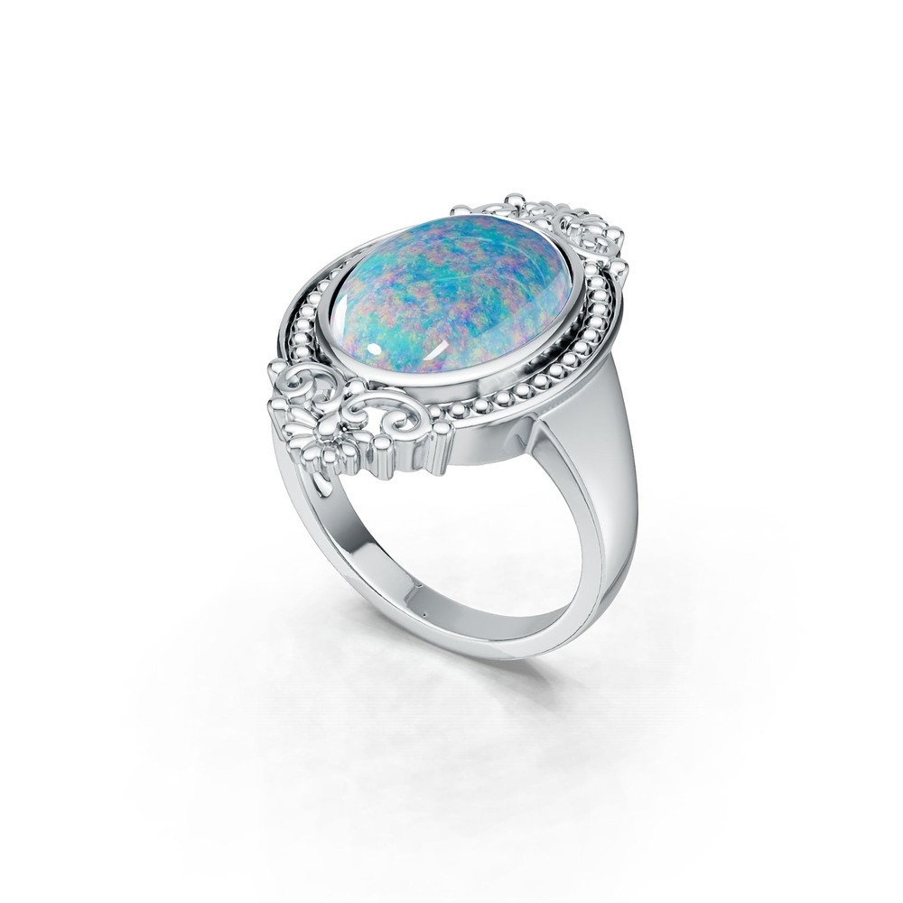 Sterling Silver Semi Mount Ring Setting Oval OV 16X12mm Cabochon