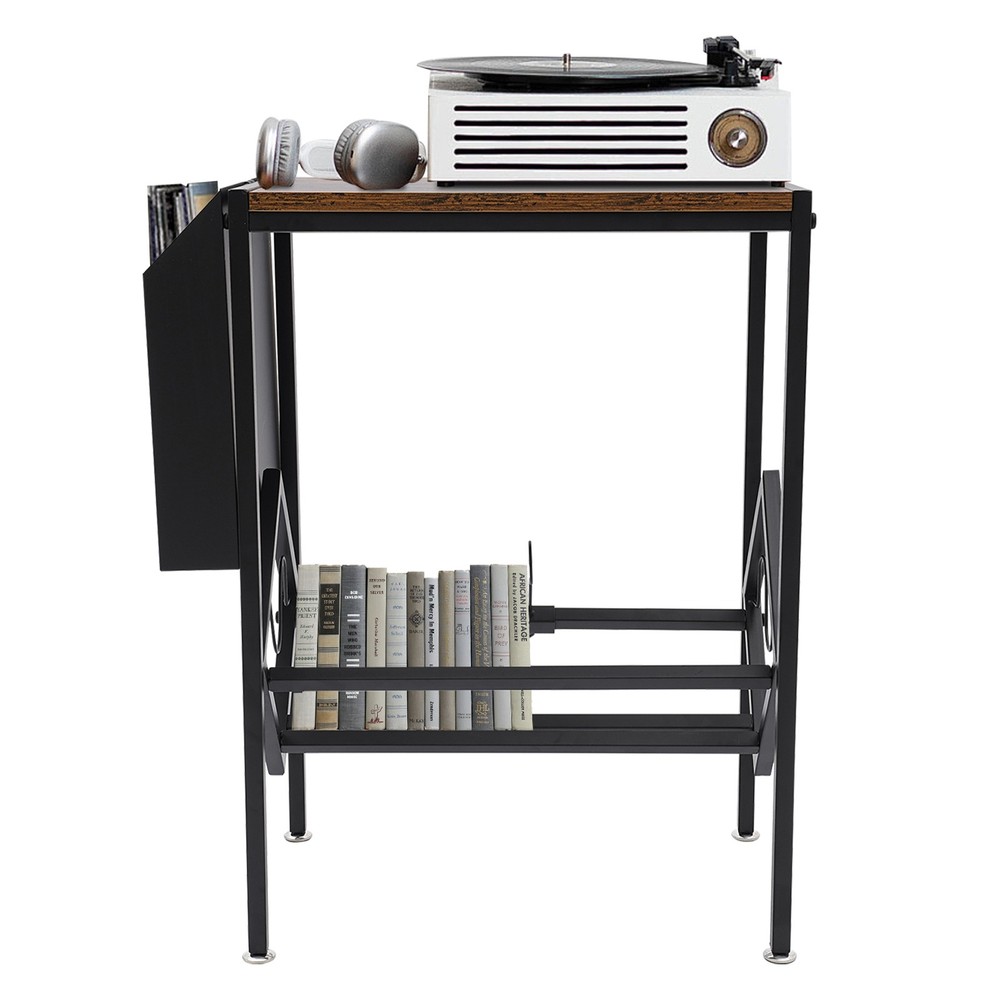 2-tier Record Rack, Black Double Record Rack, Floor-standing Record Rack