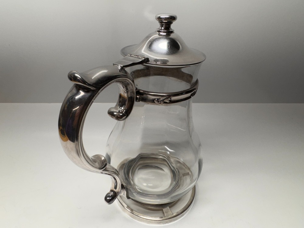 Vintage Silverplate Reed & Barton Glass Coffee Carafe Pitcher