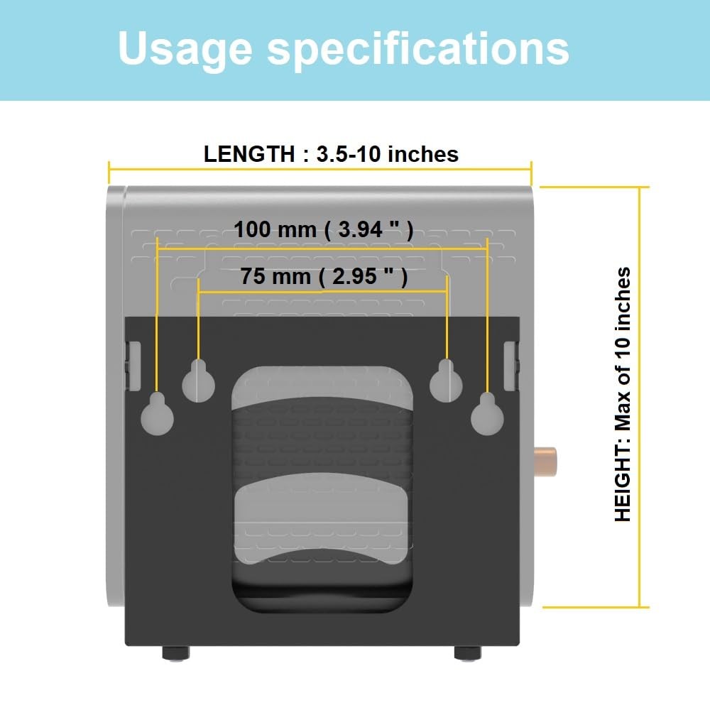 Beiyier Cable Box Mount and Adjustable Wall for Small Wide Black