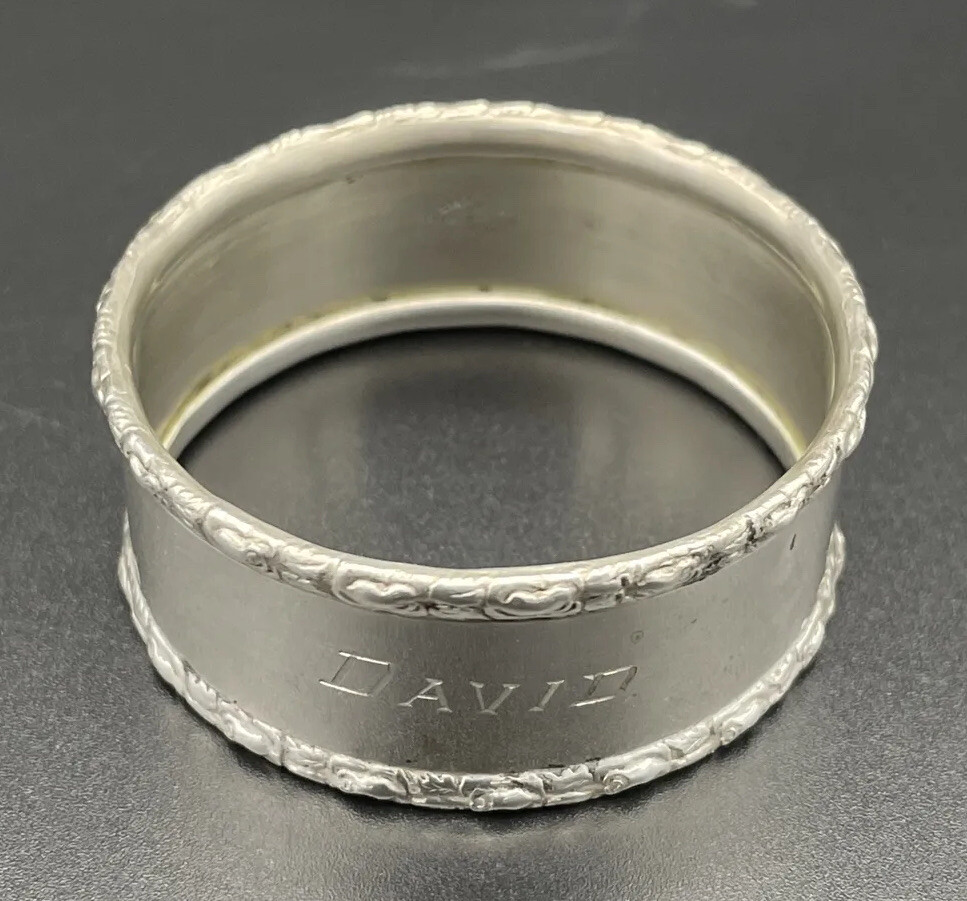 Frank Whiting Sterling Silver Napkin Ring Name Engraved “DAVID”