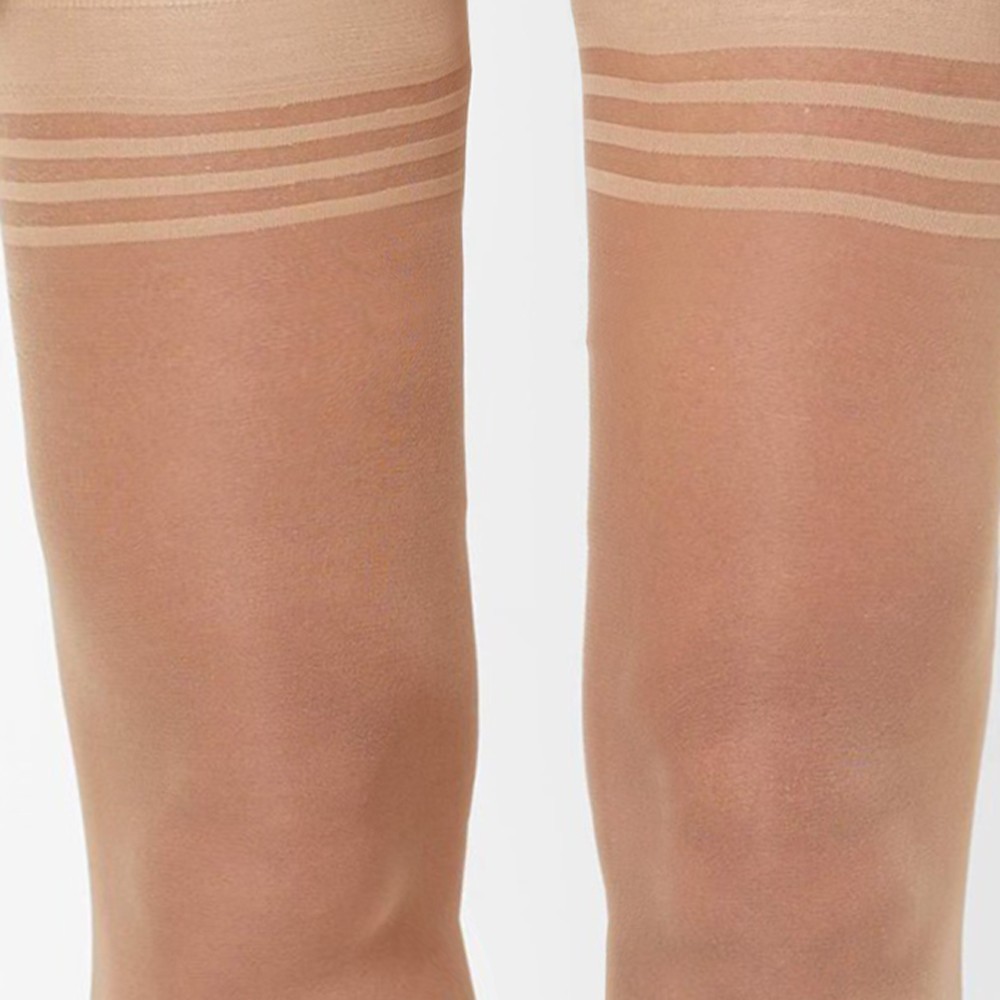 Women Stockings Thigh Highs Pantyhose Stripe Top Design Long Sheer Socks