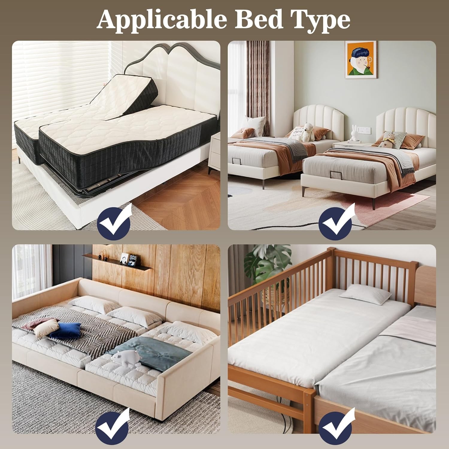 Bed Bridge Twin Size to King Size Bed, Memory Foam Waterproof Mattress Gap Fille