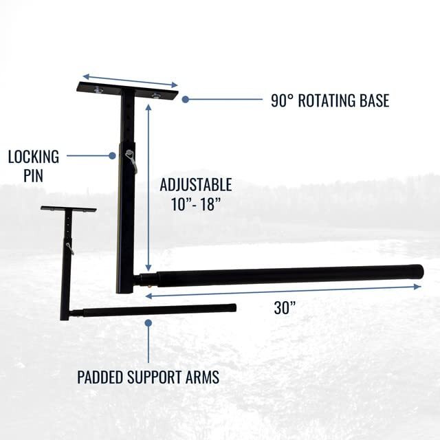Adjustable Garage Ceiling Rack for Ladders and Overhead Storage