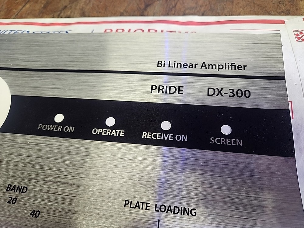 Pride Dx-300 Linear Amplifier Replacement Face Decal Brushed Silver
