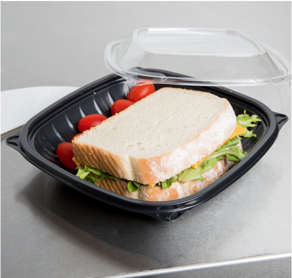 Dart B24SB PresentaBowls Pro 24 oz. Black Square Plastic Bowl 252 Case