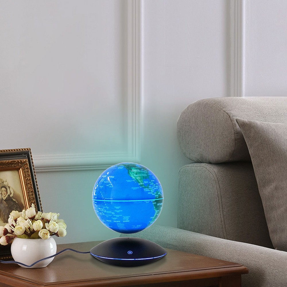 Magnetic Levitation Floating Globe Light LED World Map Rotating Night Lamp