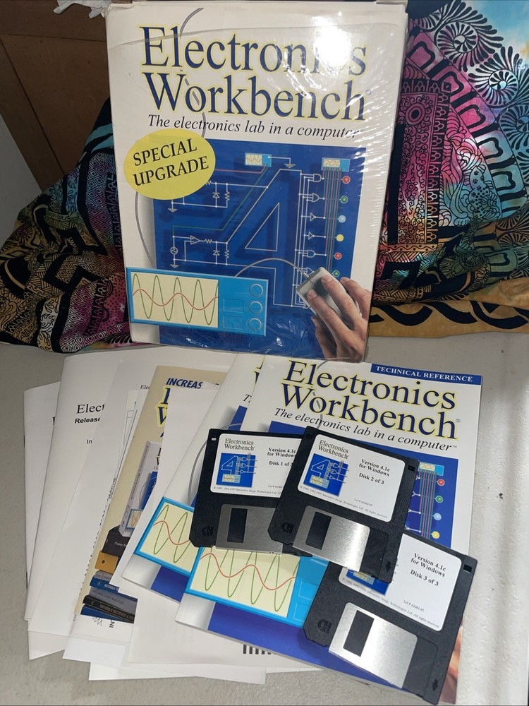 Electronics Workbench 4.1c 3.5" Disks Lab Computer Vintage PC Windows Software