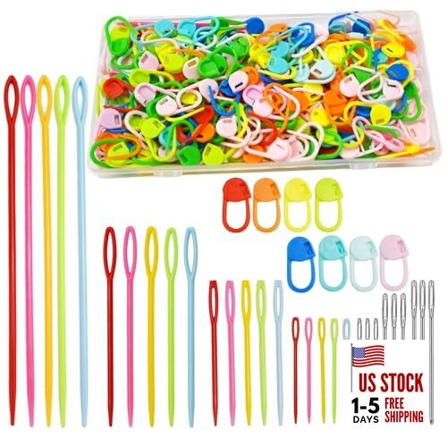 229 Pcs Yarn Needles Set, Assorted Crocheting & Darning Colorful 229Pcs