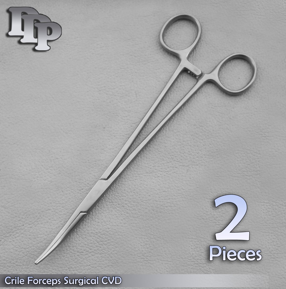 2 Rankin Crile Hemostat Locking Forceps Curved Tip 8"
