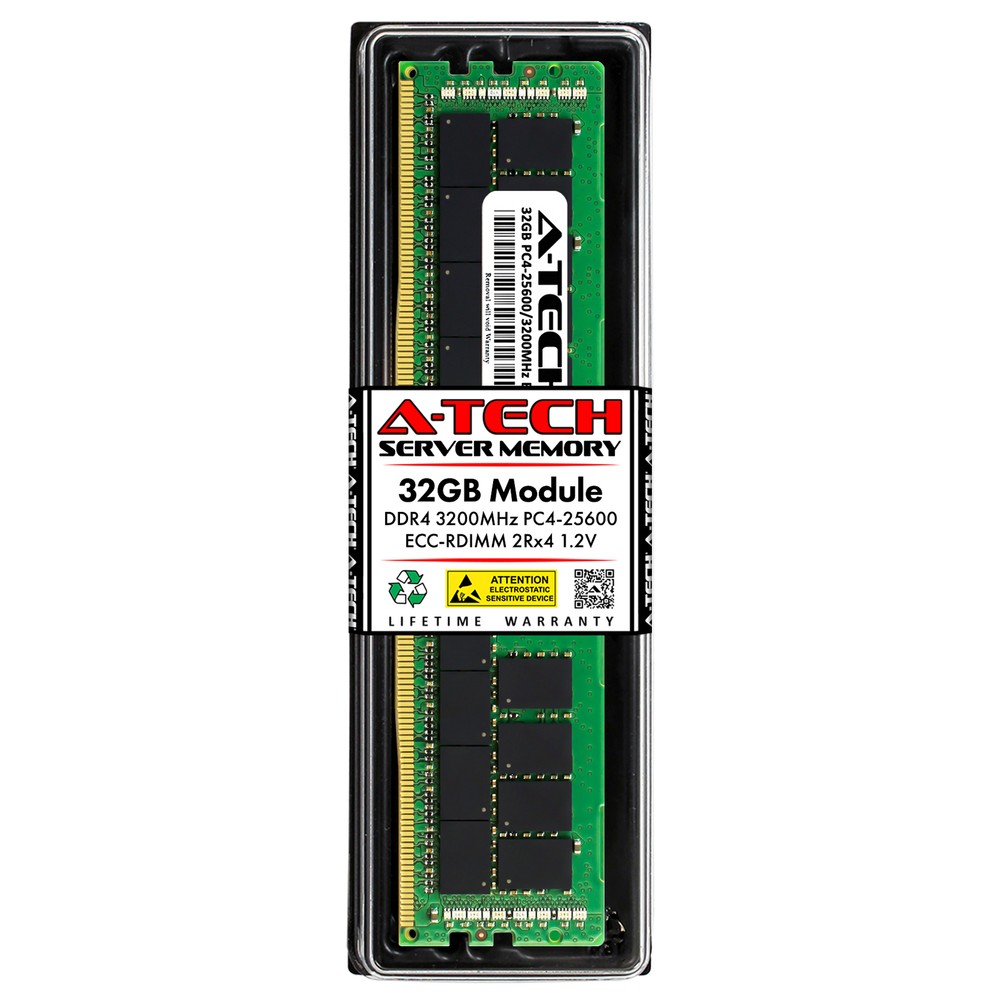 32GB 2Rx4 PC4-25600 ECC REG RDIMM (DELL AA783422 Equivalent) Server Memory RAM