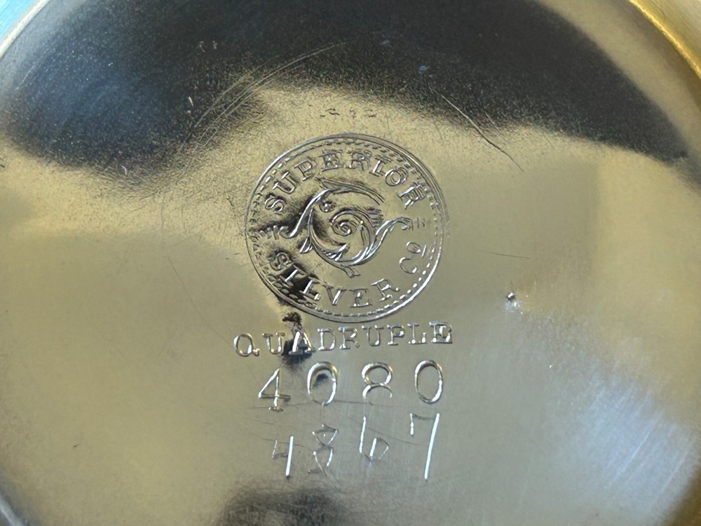 Superior Silver Co. Quadruple Plate Syrup Pitcher