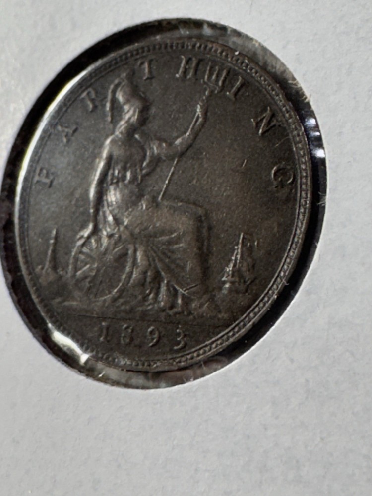 1893 Great Britain 1 Farthing Cleaned
