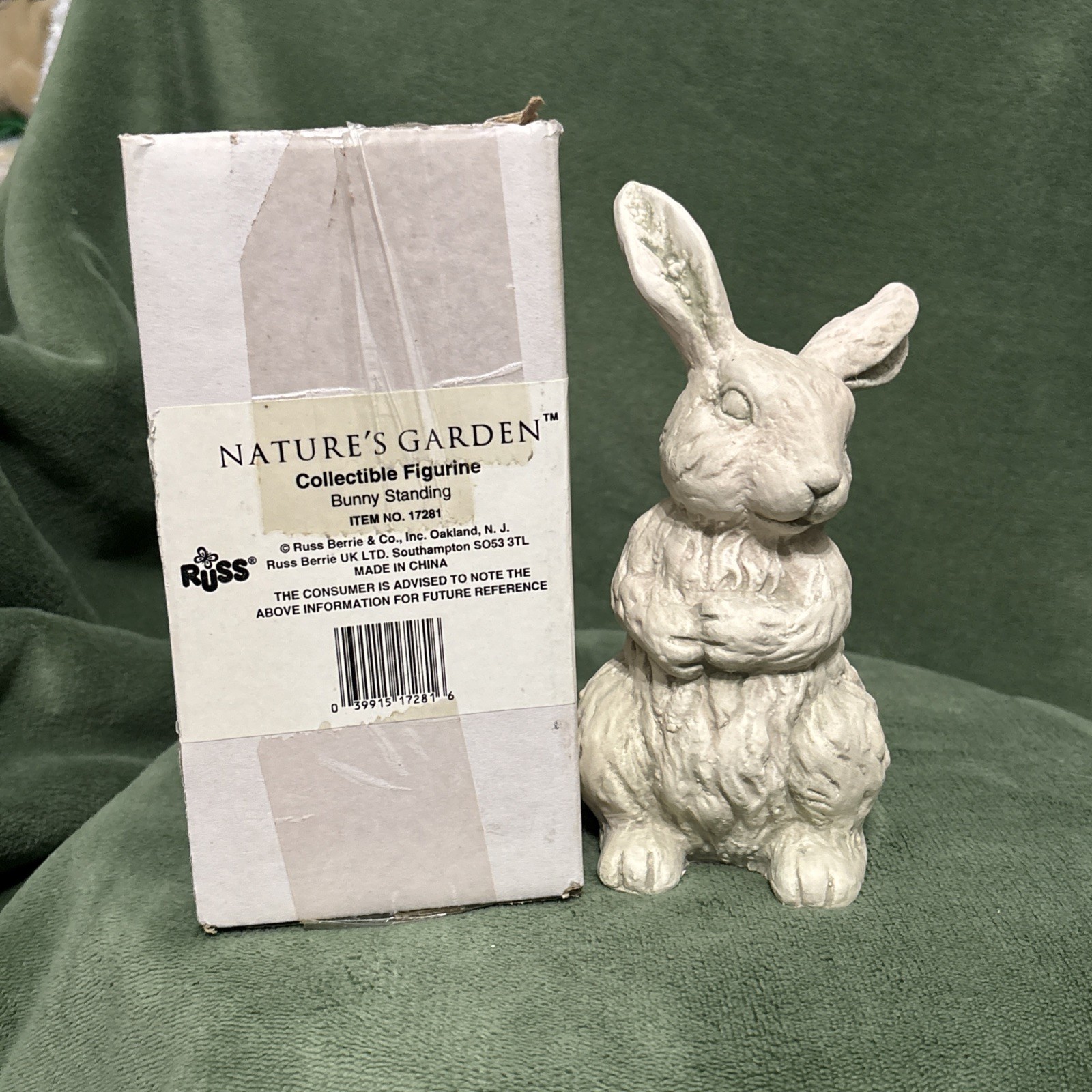Russ Berrie & Co Nature’s Garden Standing Ceramic 7 In Bunny Figurine 17281