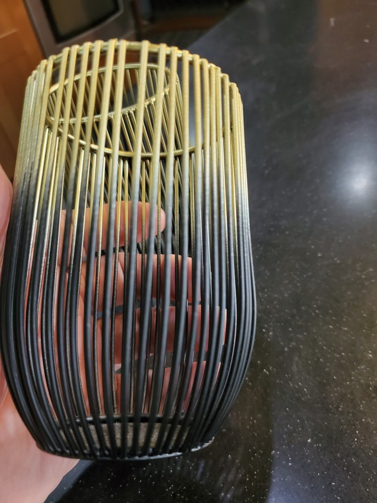 Gold Into Black Wired Candle Holders