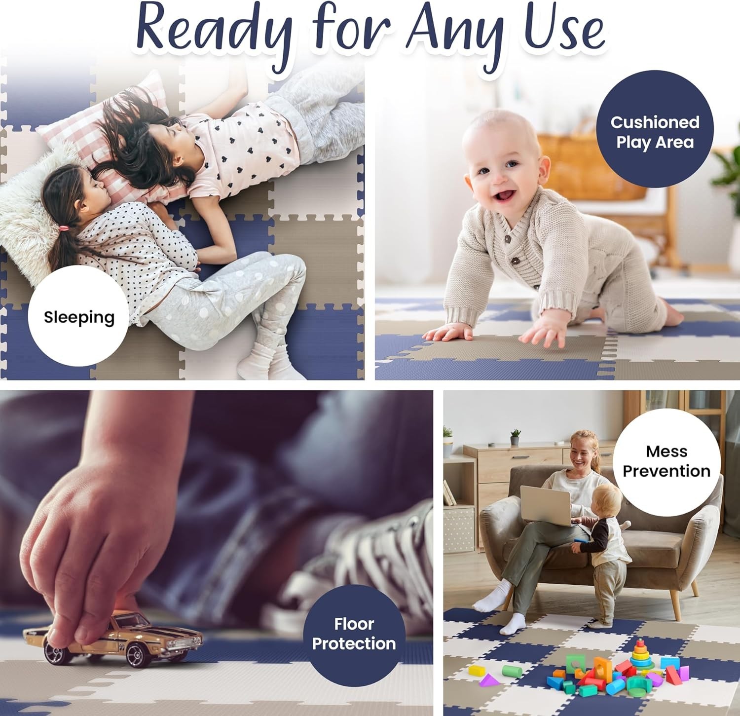 12x12 EVA Foam Baby Kids Play Mat Non Toxic Interlocking Floor Tiles