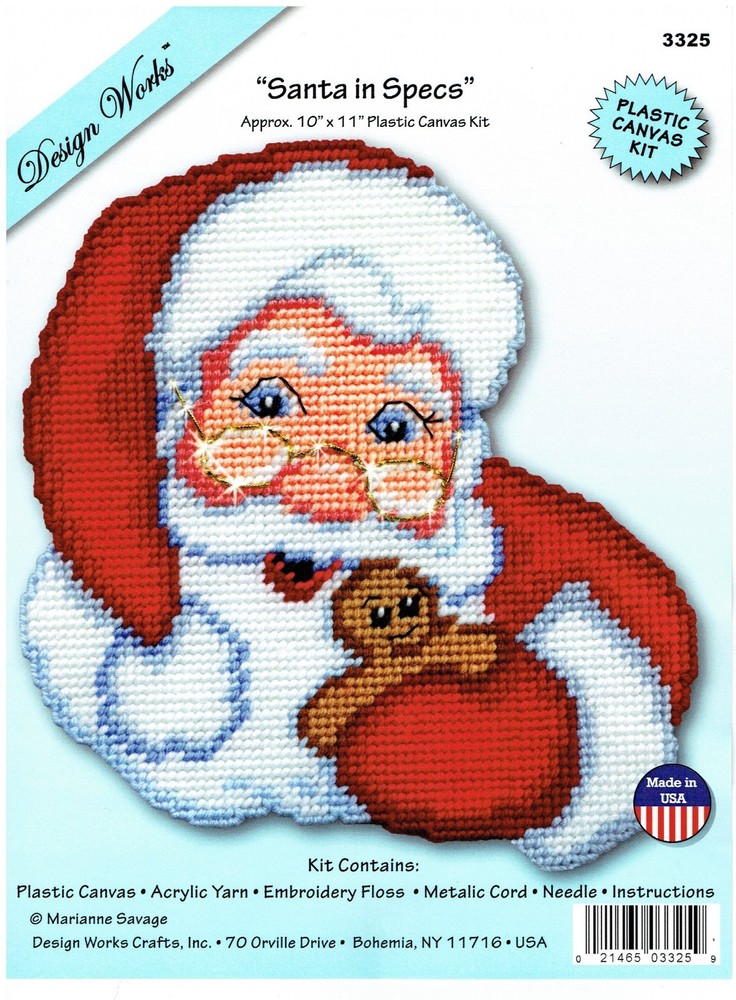 SANTA IN SPECS  WALL HANGING   plastic canvas  PATTERN (#TF0565)