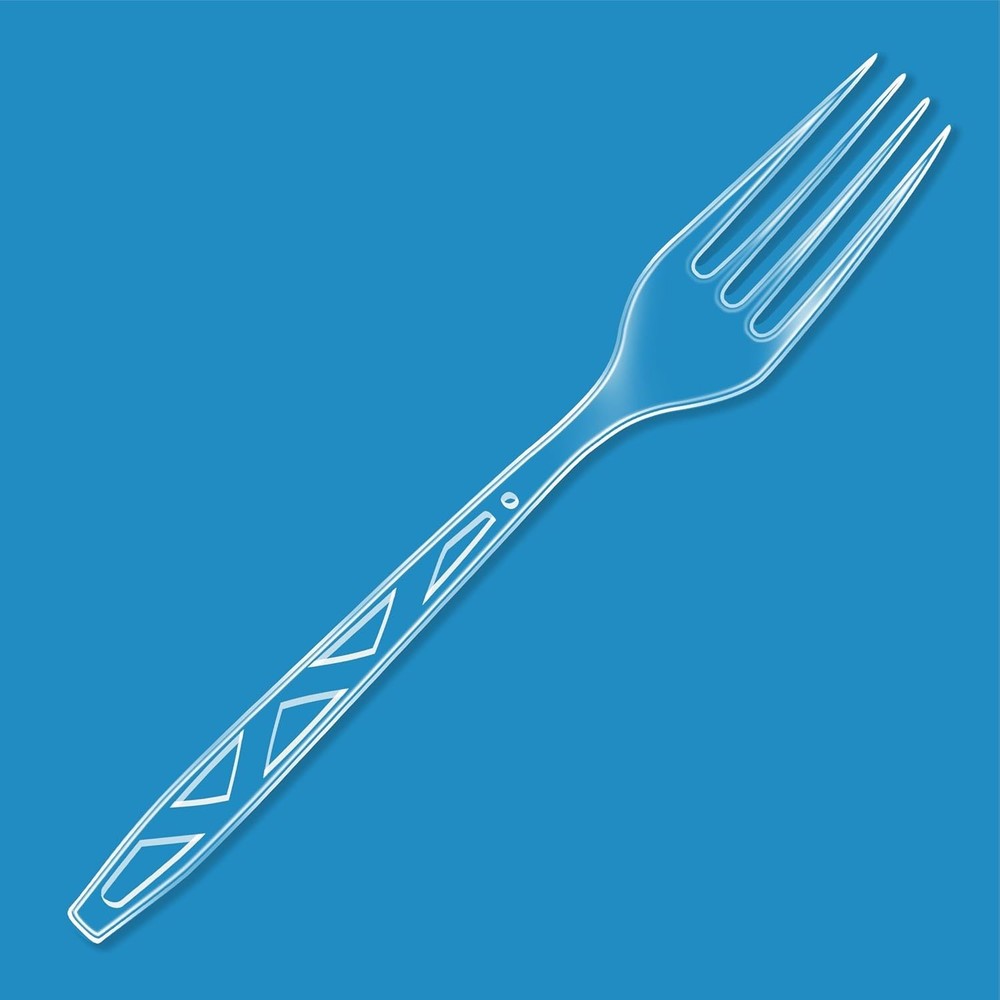 Basics Disposable Clear Plastic Forks, Premium Quality, 100 Count, Large Pack