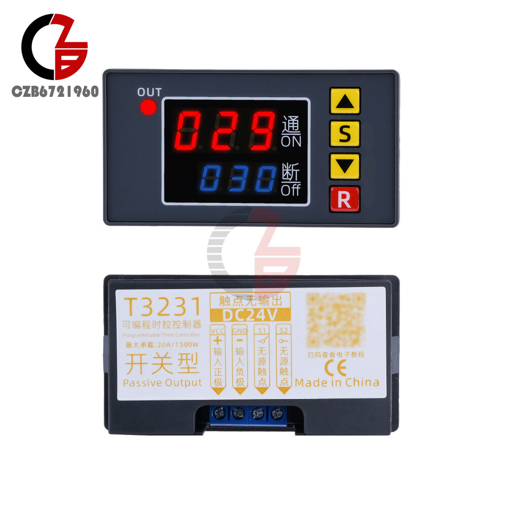 110-220V 12/24V Digital Time Delay Relay Cycle Timer Control Switch Programmable