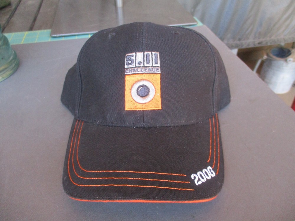Vtg 2006 5.11 TACTICAL CHALLENGE Black Hat, Hook & Loop Adjustable Cap, NWoT