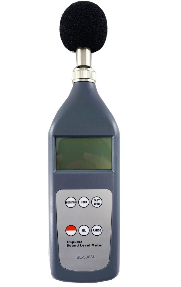 Impulse Sound Level Meter Tester with Range 25dB~130dB(A) Large Screen Display