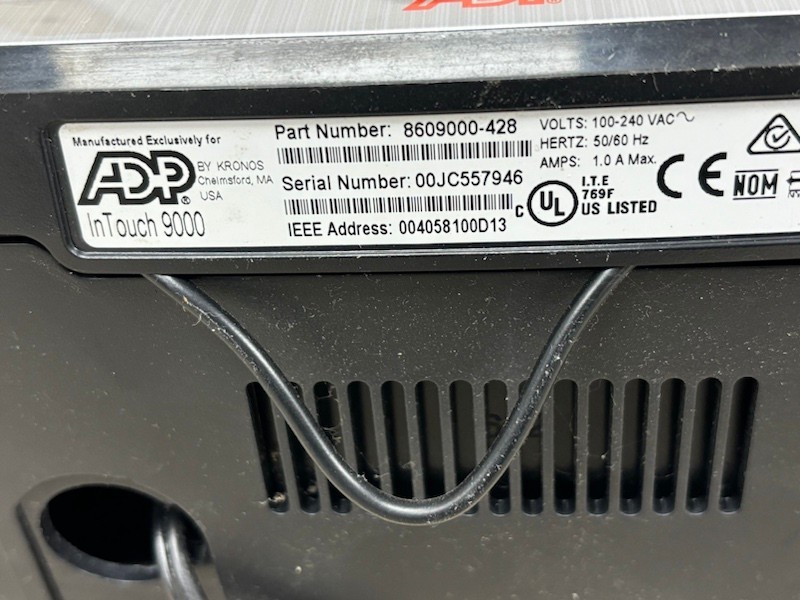 Kronos InTouch 9000 Time Clock 8609000-428