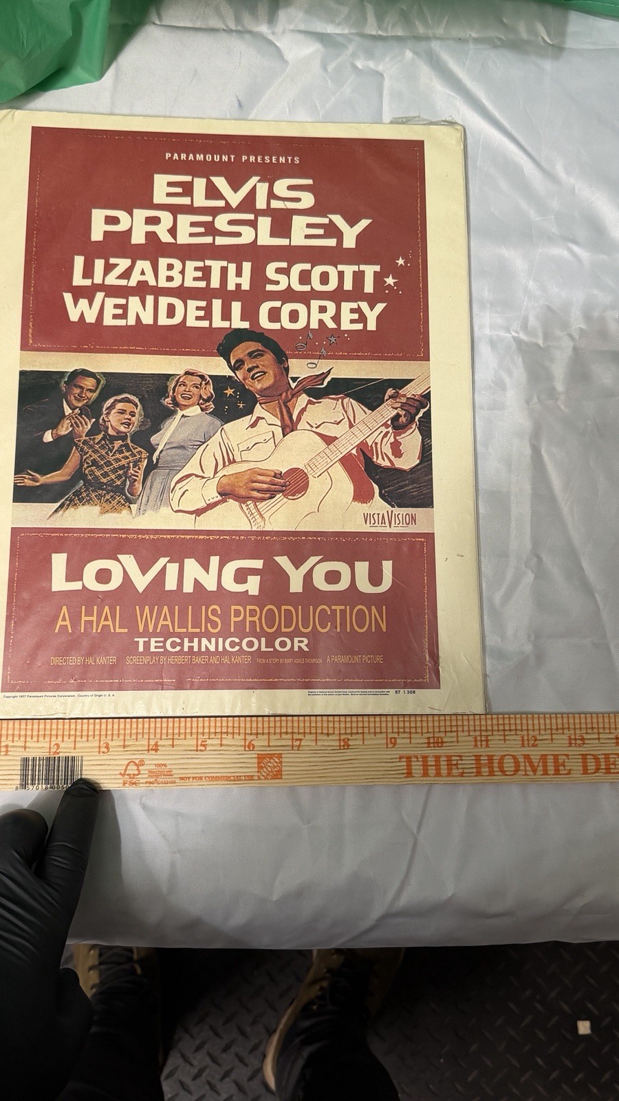 Vintage Elvis Presley Loving You 1957 Original Movie Poster Paramount