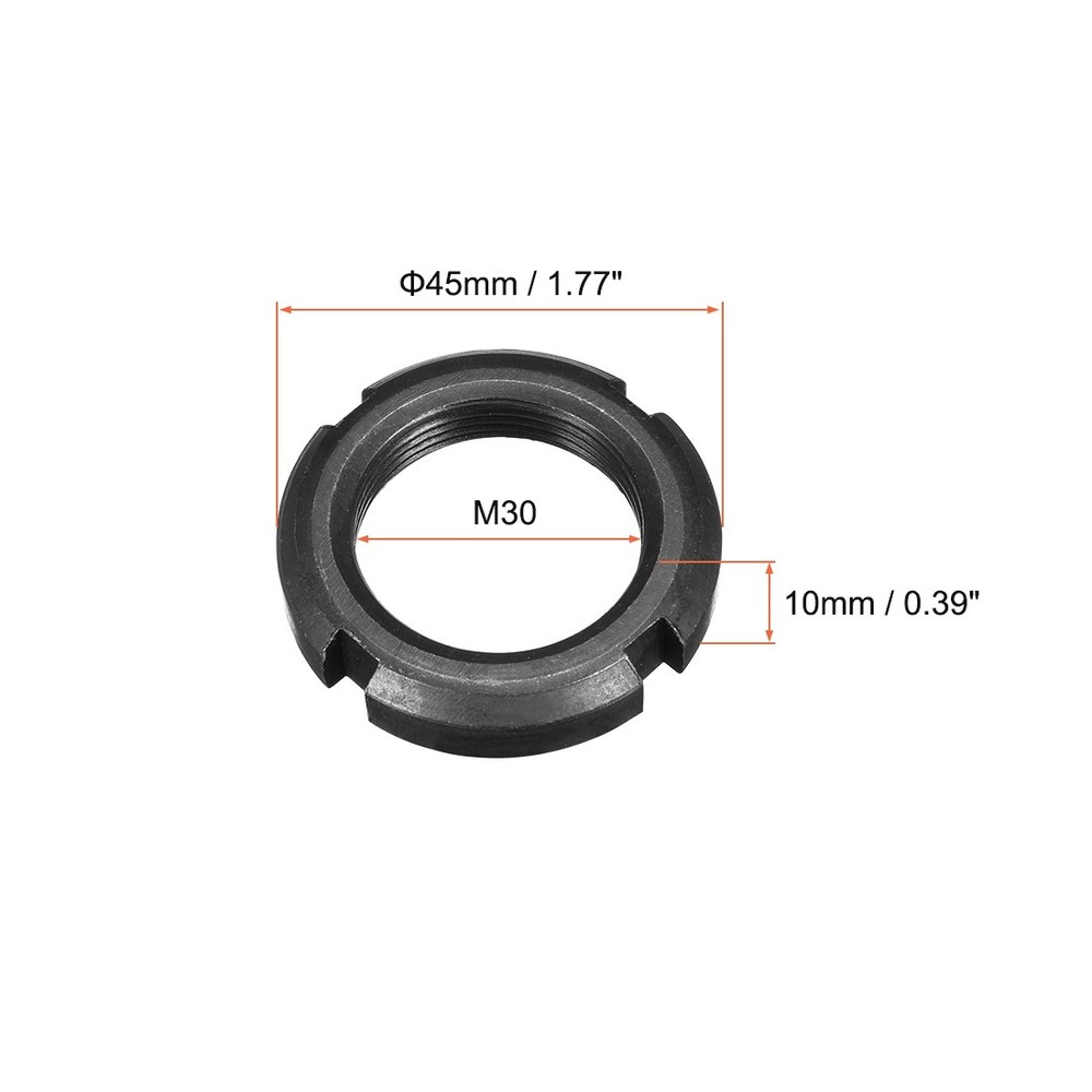 M30x1.5mm Fixing Four Slots Grooved Round Nut, 4pcs