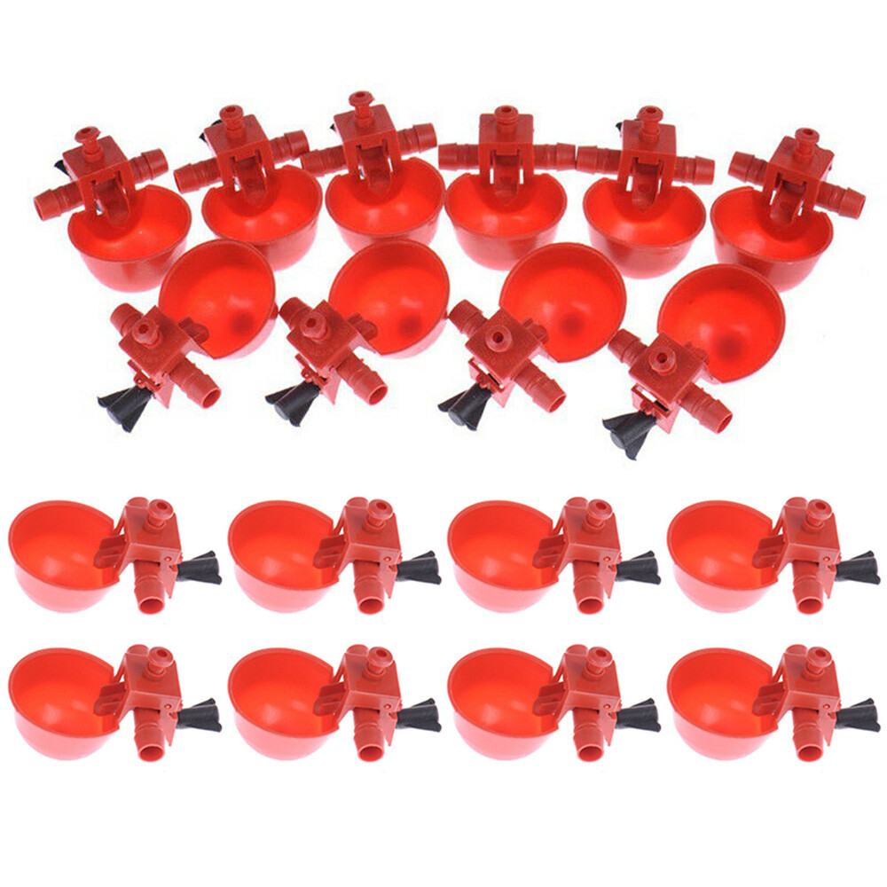 Poultry/Quail Water Drinking Cups Chicken Hen Plastic Automatic Drinker Kit