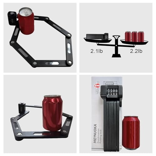 35 Inch Folding Bike Lock with Mount Bracket Kit, 4-Digit Lock with Code