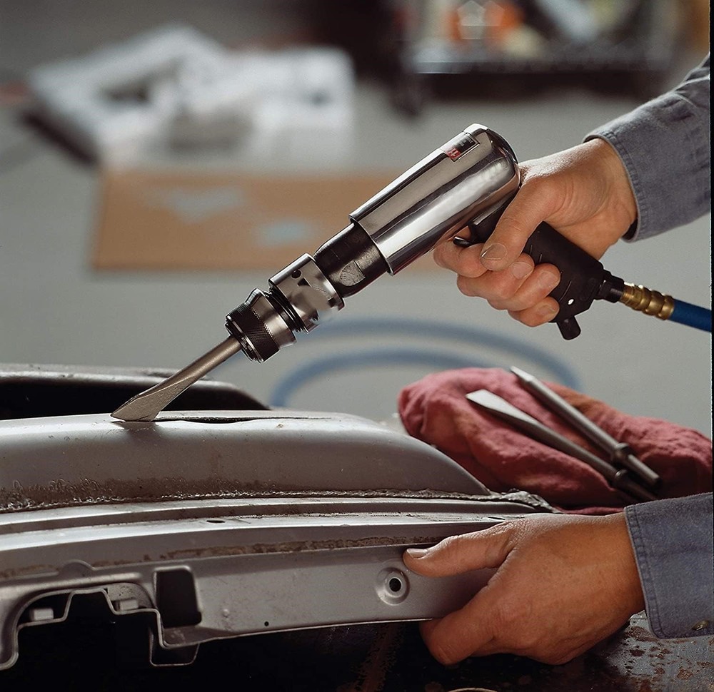 Air Hammer 3-PC Chisel Set – Tapered Punch, Panel Cutter, Flat Chisel, 3500 BPM,