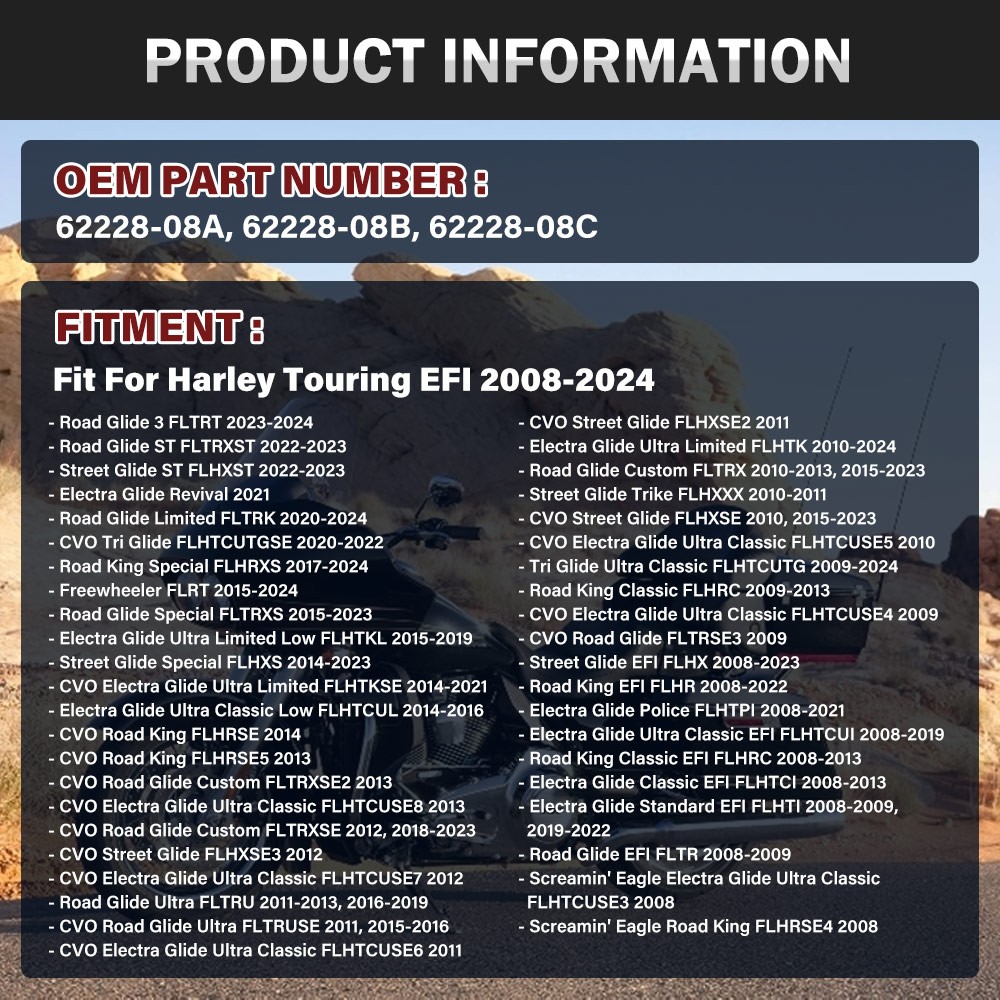 Fuel Check Valve Gas Tank Fuel Line Hose OE Repl 62228-08A Harley Touring 08-Up