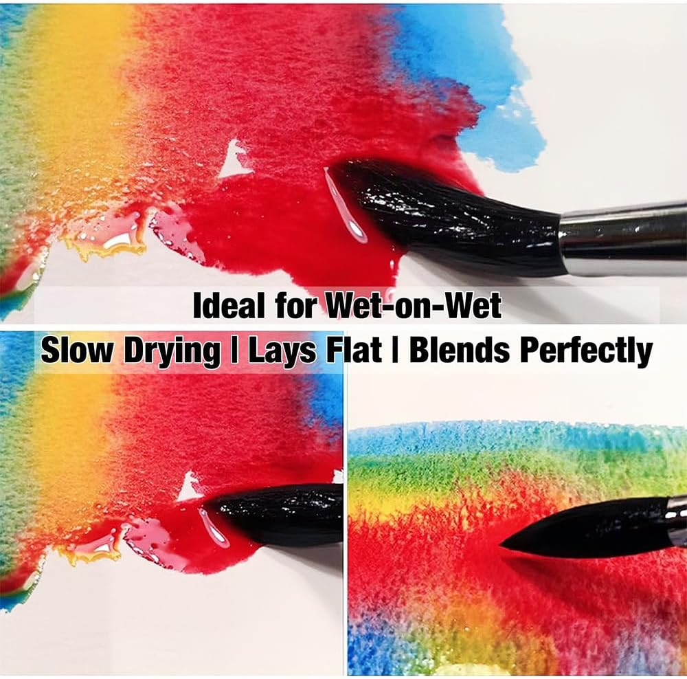 Non-Warping 100% Cotton Watercolor Paper Block - 20 Sheets of 160Lb/350Gsm Co...