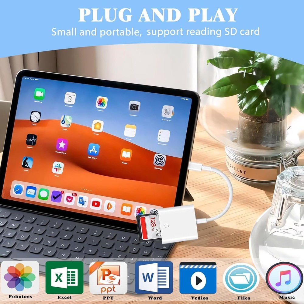 iPhone SD Card Reader USB C, Digital Camera Adapter iPhone 17, Trail Camera SD C