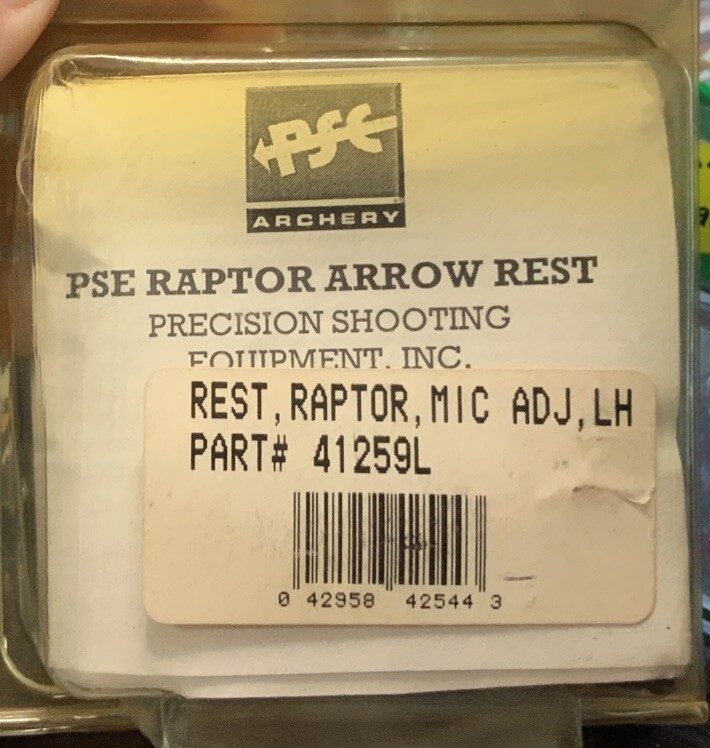 PSE RAPTOR ARROW REST, MIC ADJ — LH