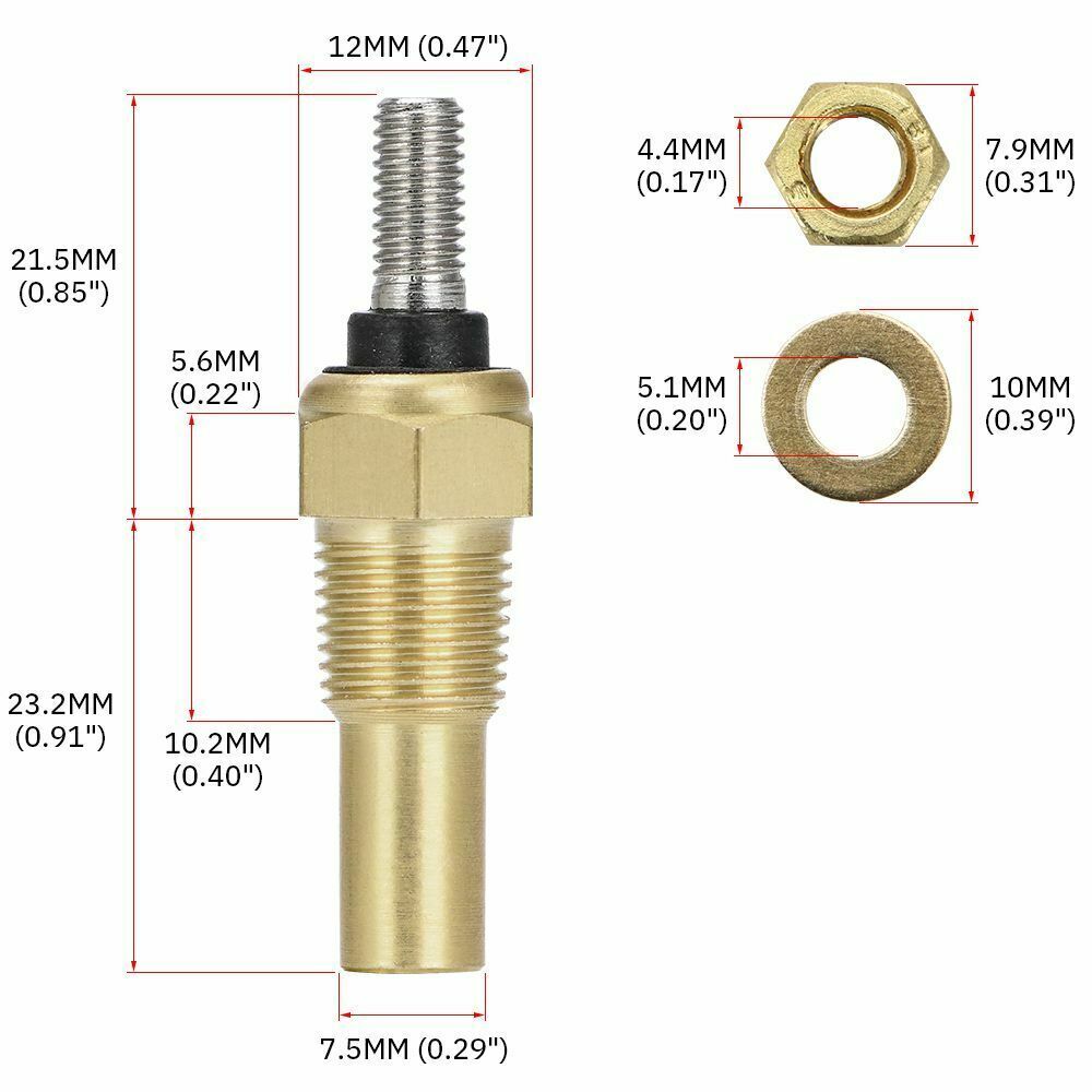 Universal Water Coolant Oil Temp Sensor Temperature 1/8 NPT Transmission Sensor