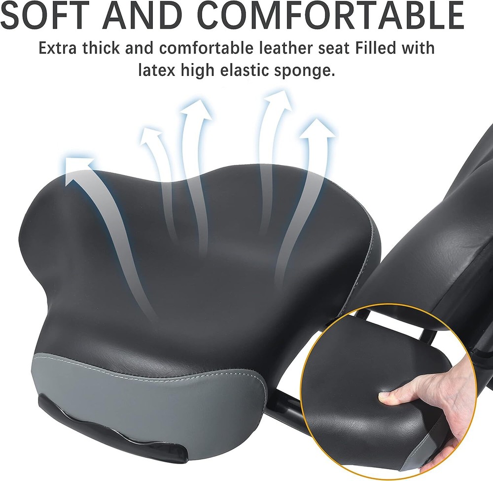 Large Backrest Saddle Bikes Bicycle Tricycle Saddle Seat with Backrest BlackUS