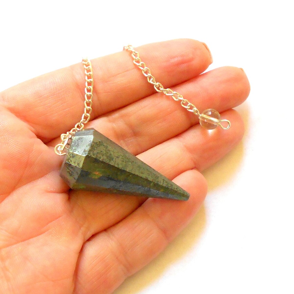 Hematite Faceted Gemstone Pendulum for Divination and Dowsing