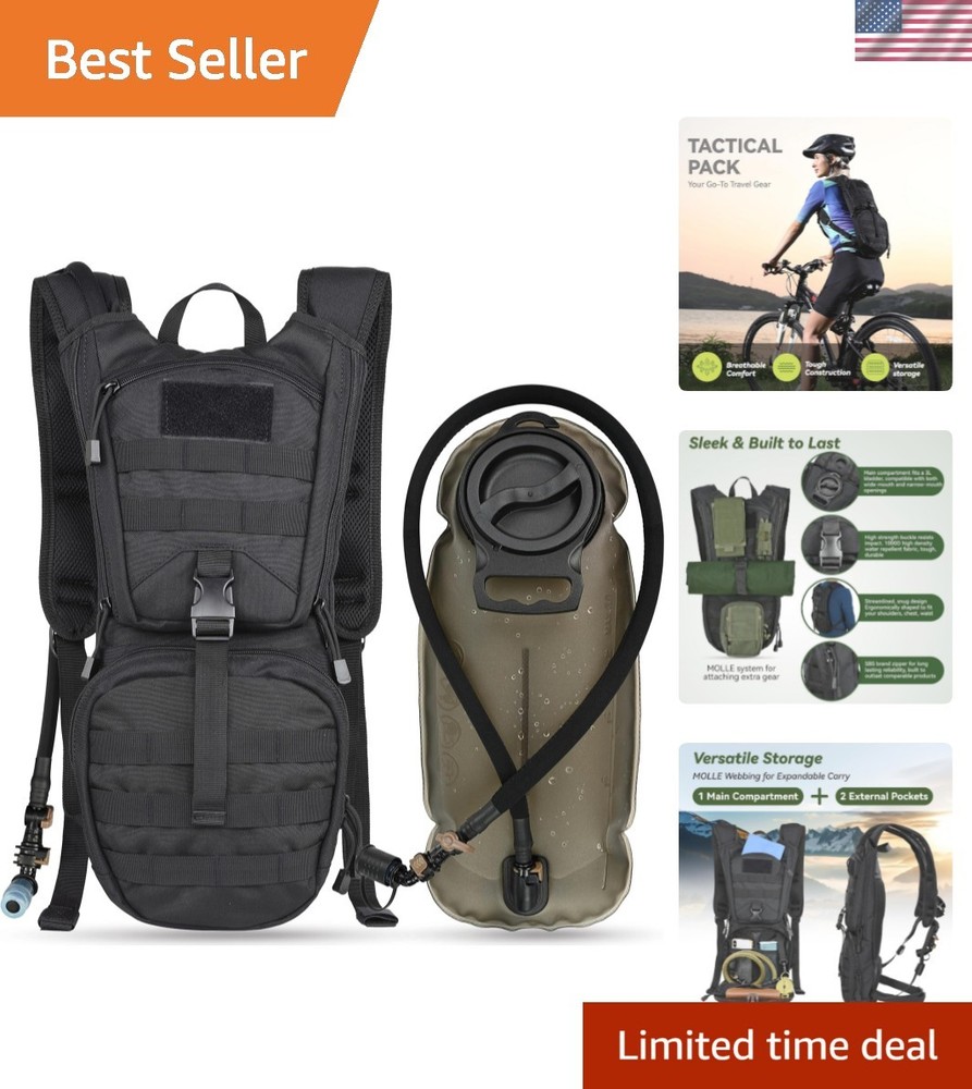 Tactical Molle Hydration Pack Backpack with 3L TPU Water Bladder, Military Da...