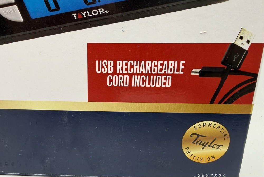 Kitchen Scale Taylor 11 LB USB Rechargeable Multi-Function Cord Included