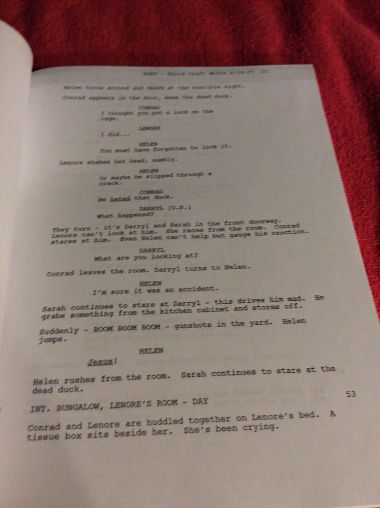 ORIGINAL SCRIPT HURT MELORA WALTERS WILLIAM MAPOTHER JOHANNA BRADDY