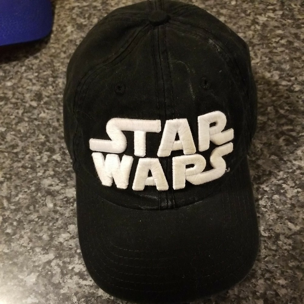 STAR WARS Official Embroidered Large Logo Hat Strapback Cap Black