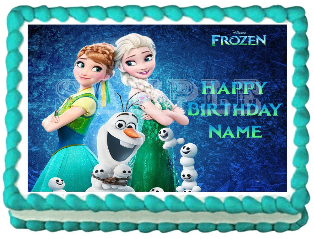 FROZEN Elsa and Anna Edible Cake topper image