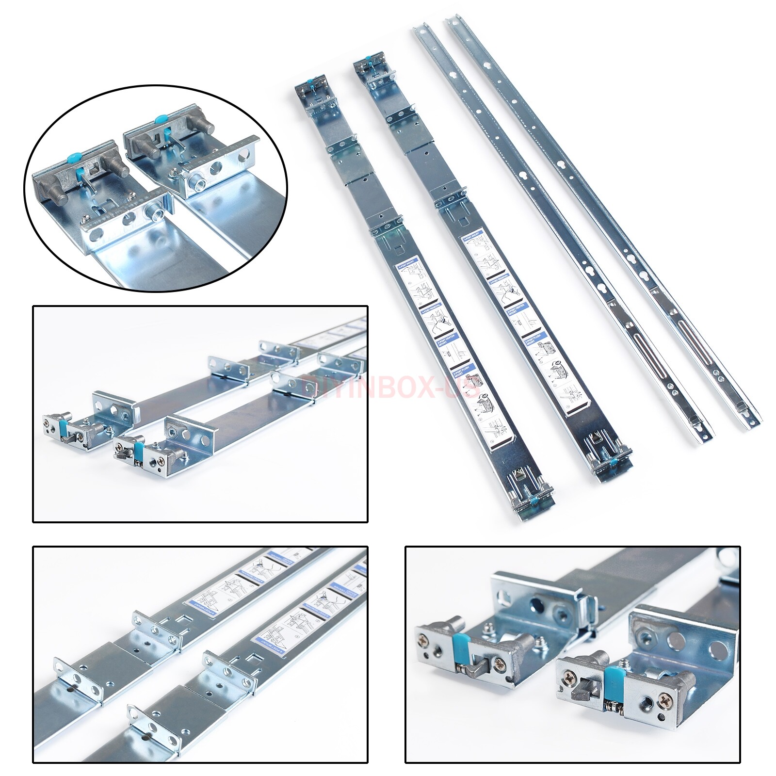 Dell PowerEdge R320 R420 R620 R630 R640 1U Static Ready Rail Rails Kit 053D7M